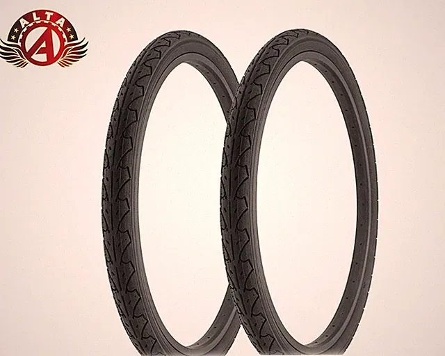 2 ALTA Bicycle 26" x 1.95" DURABLE BLACK SLICK CITY CAVALIER PERFORMANCE TIRES.
