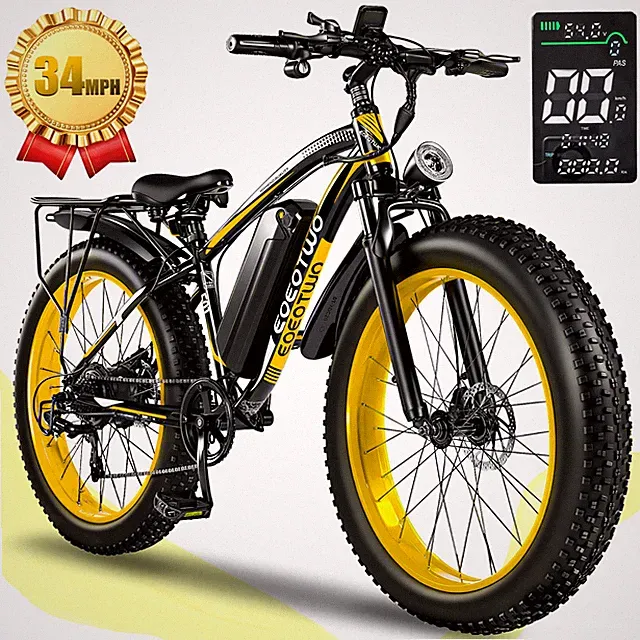 26"Fat Tire Electric Bike for Adults 1500W 34MPH 60Miles Fast Mountain Bicycle