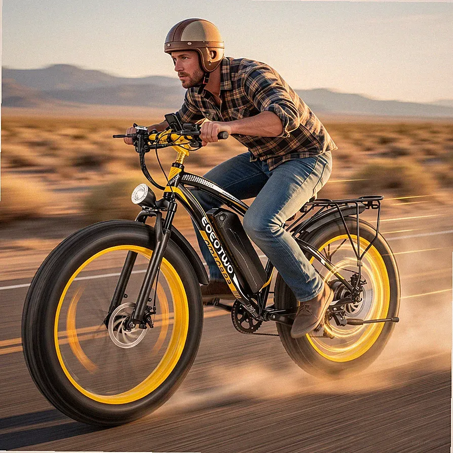 26'' Fat Tire Fast Electric Bike for Adult 1500W 34MPH 60Mile Mountain Bicycle