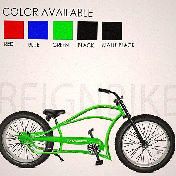26" Single Speed Coaster Brake 36 Spokes Stretch Chopper Big and Tall Bike