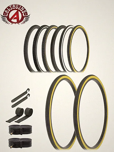 ALTALINE BICYCLE TIRES 26 x 1-3/8 BLACK, WHITEWALL, OR GUMWALL 8pc SET. ISO 590