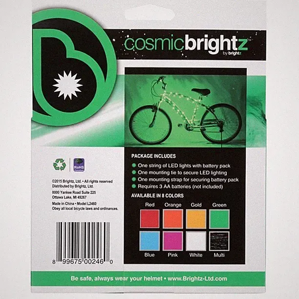 CosmicBrightz Bicycle Bike Frame LED Lights Galactic GREEN L2460 Length 6.5 feet