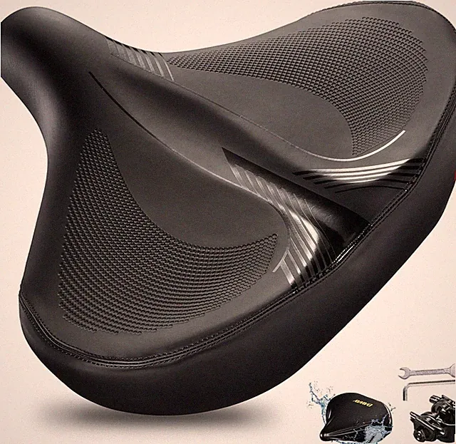 DAWAY Memory Foam Bike Seat Extra Wide Padded Comfortable Cycling Saddle Cushion