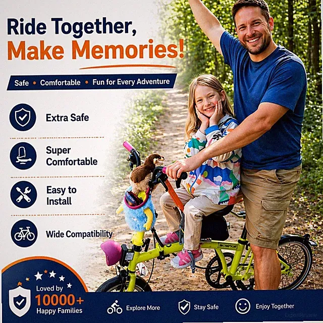 Foldable Kids Bike Seat - 60lbs Capacity