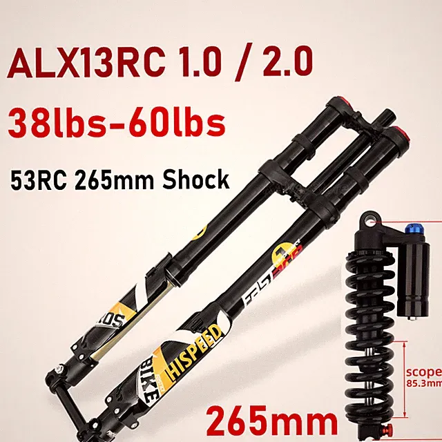 Hydraulic Suspension Electric Dirty Bike Forks Rear Shock 265mm Bicycle Forks