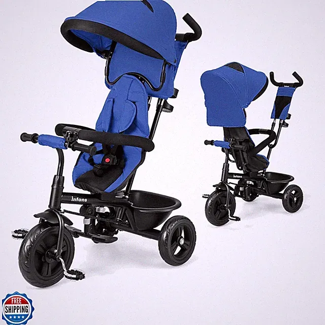 Kids Tricycle, 6 in 1 Baby Trike Toddler Bike with Reversible Seat, Adjustabl...
