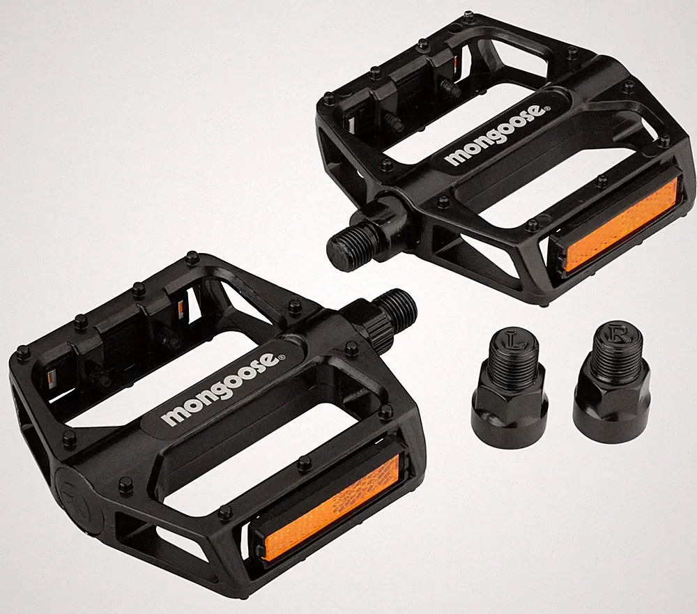 Mongoose Mountain Bike Pedals, Black, Set of 2, Lightweight and Adult, Black
