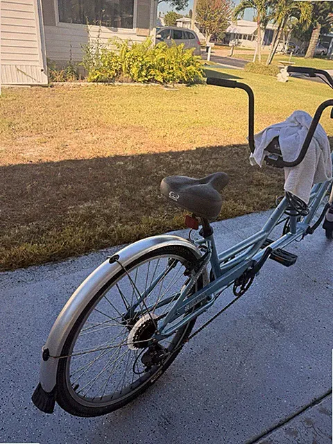 tandem bicycle, Silver color, 21 speed, Shimano, 26 inch wheels