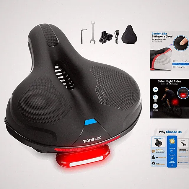 Ultimate Comfort Bike Seat for Men & Women - Memory Foam & Dual Shock Absorbers