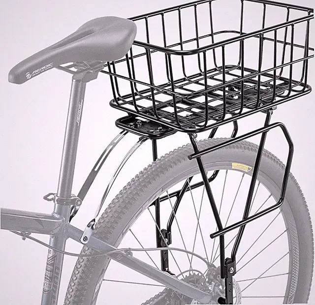 Versatile Rear Bike Rack with Basket - Fits 26”-29” & 700C Bikes