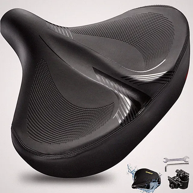 W60 Extra Wide Bike Seat - Ultra Comfortable Memory Foam Saddle for Outdoor I...